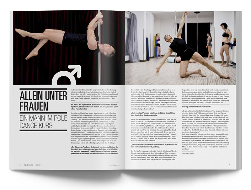 Pole Art Magazine Nr. 2 - Allein unter Frauen: Ein Mann im Pole Dance Kurs