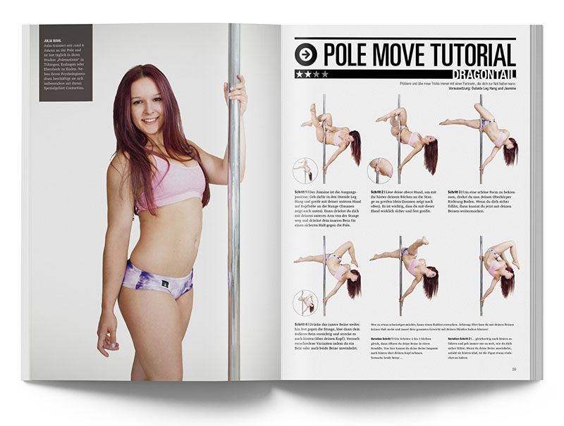 Pole Art Magazine Nr. 4 - Pole Move Tutorial: Dragontail mit Julia Wahl
