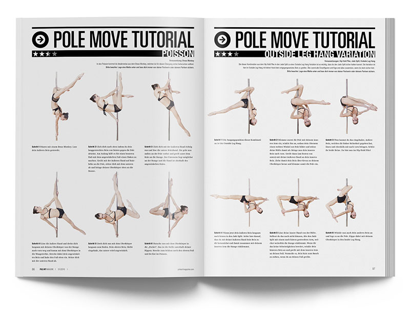 Pole Art Magazine Nr. 5 - Pole Dance Tutorial: Poisson und Outside Leg Hang Variation mit Yvonne Haug