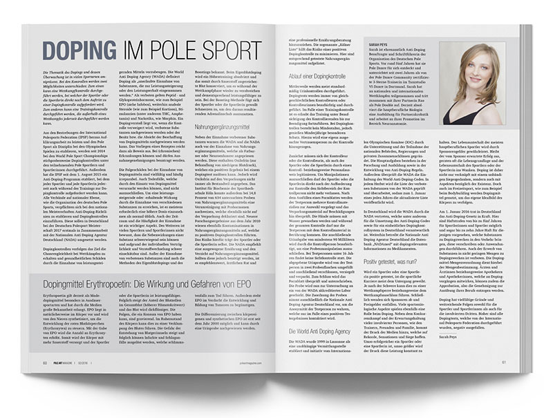 Pole Art Magazine Nr. 6 - Doping im Pole Sport
