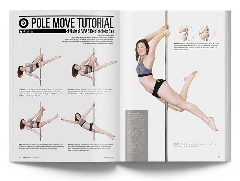 Pole Art Magazine Nr. 6 - Pole Dance Tutorial: Superman Crescent mit Jacoba