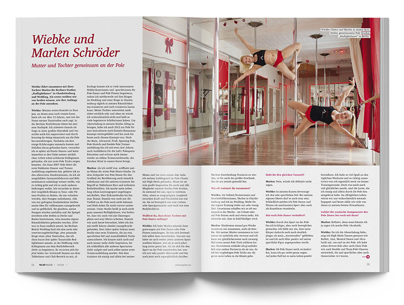 Pole Art Magazine Nr. 7 - Wiebke und Marlen Schröder: Mutter und Tochter gemeinsam an der Pole