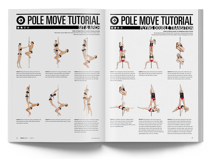Pole Art Magazine Nr. 7 - Pole Dance Tutorial: Sit & Arch mit Nadine und Sophie Rebel und Flying Double Transition mit Wiebke und Marlen Schröder