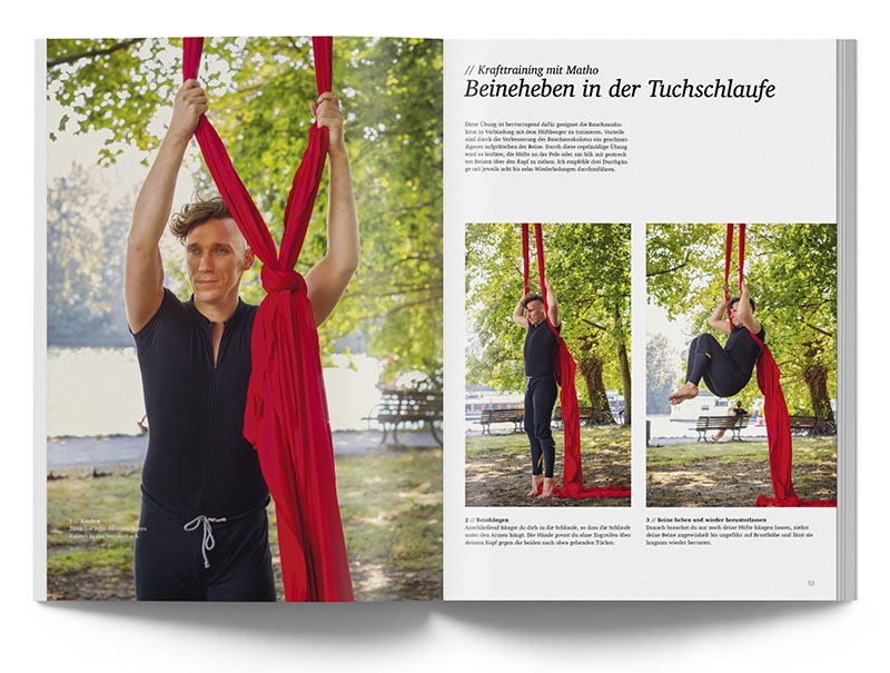 Pole Art Magazine Nr. 8 - Krafttraining mit Matho: Beineheben in der Tuchschlaufe