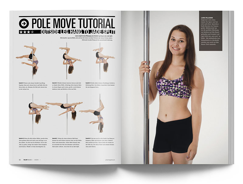 Pole Art Magazine Nr. 8 - Pole Dance Tutorial: Outside Leg Hang to Jade Split mit Laura