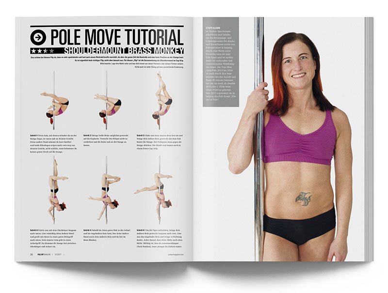 Pole Art Magazine Nr. 9 - Pole Dance Tutorial: Shouldermount Brass Monkey mit Steffi Klemm