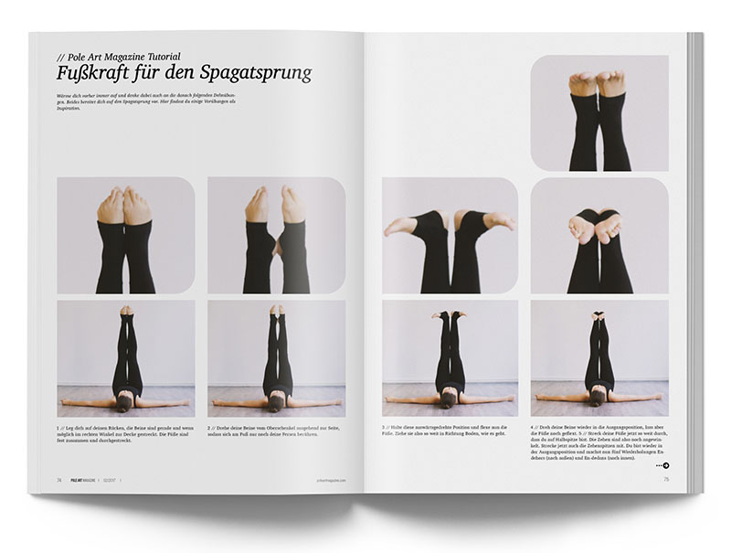 Pole Art Magazine Nr. 10 - Pole Dance Tutorial: Fußkraft für den Spagatsprung