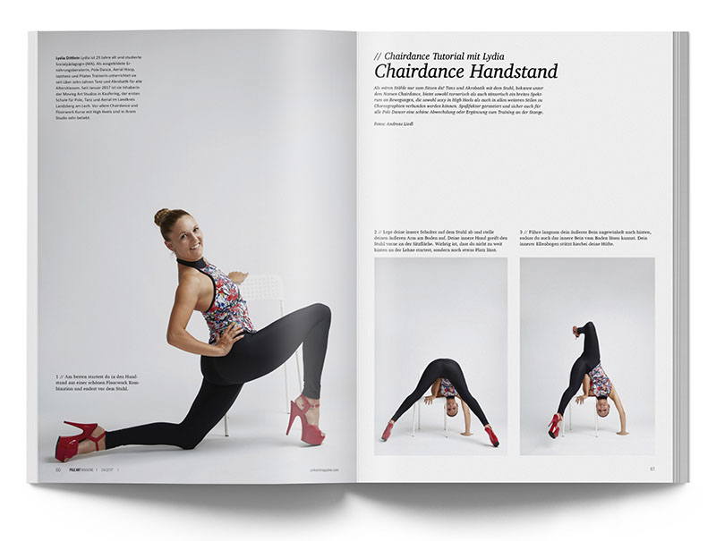 Pole Art Magazine Nr. 12 - Chairdance Tutorial: Chairdance Handstand mit Lydia