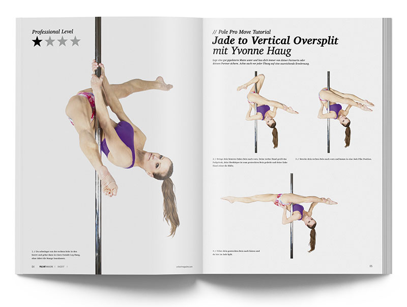 Pole Art Magazine Nr. 12 - Pole Dance Tutorial: Jade to Vertical Oversplit mit Yvonne Haug