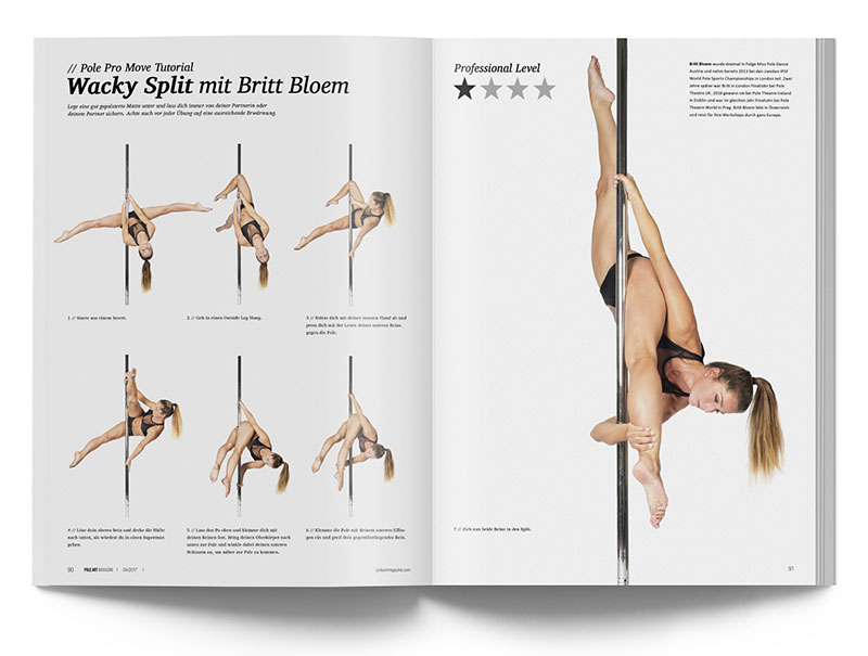 Pole Art Magazine Nr. 12 - Pole Dance Tutorial: Wacky Split mit Britt Bloem