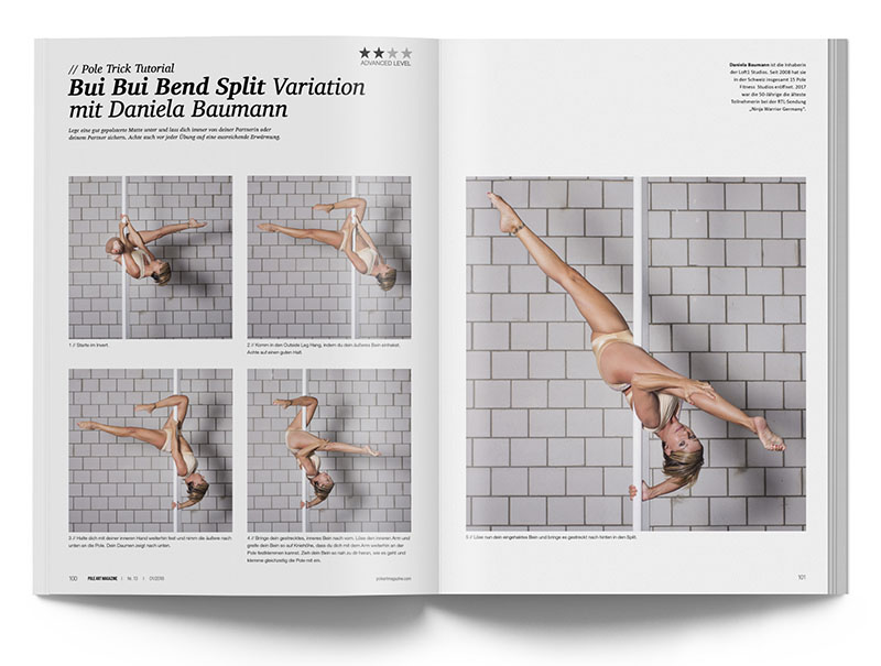 Pole Art Magazine Nr. 13 - Pole Dance Tutorial: Bui Bui Bend Split Variationmit Daniela Baumann