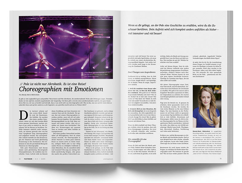 Pole Art Magazine Nr. 14 - Mandy-Marie Mahrenholz: Choreographien mit Emotionen