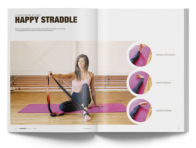Pole Art Magazine Nr. 15 - Fußstretching-Tutorial: Happy Straddle mit Air Candy