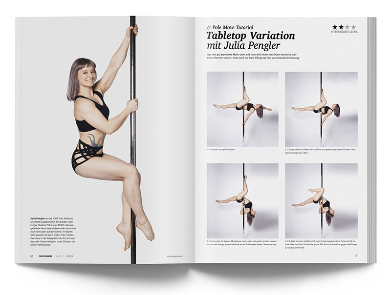 Pole Art Magazine Nr. 15 - Pole Dance Tutorial: Tabletop Variation mit Julia Pengler