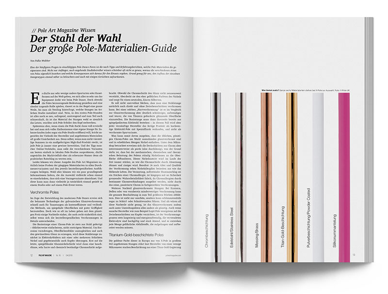Pole Art Magazine Nr. 16 - Der Stahl der Wahl: Der große Pole-Materialien-Guide