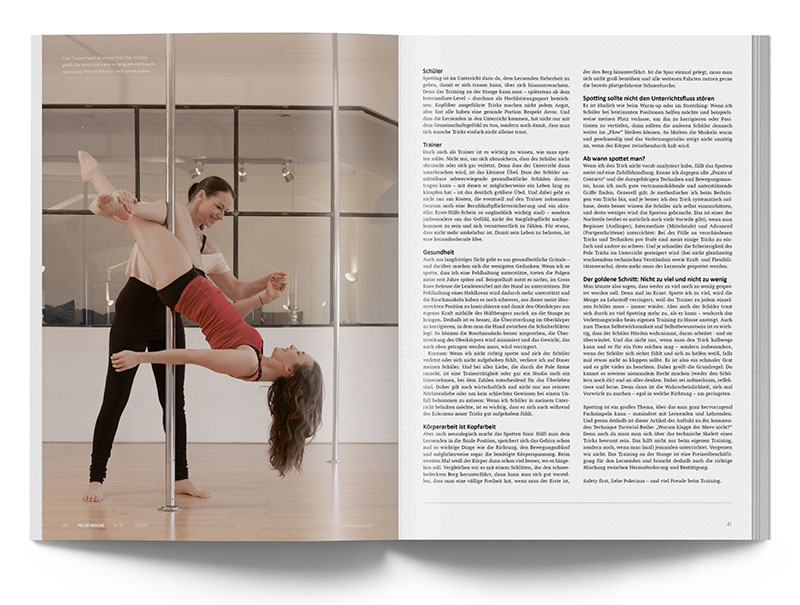 Pole Art Magazine Nr. 16 - Pole Dance Technik-Tutorial: Spotting mit Nele Sehrt