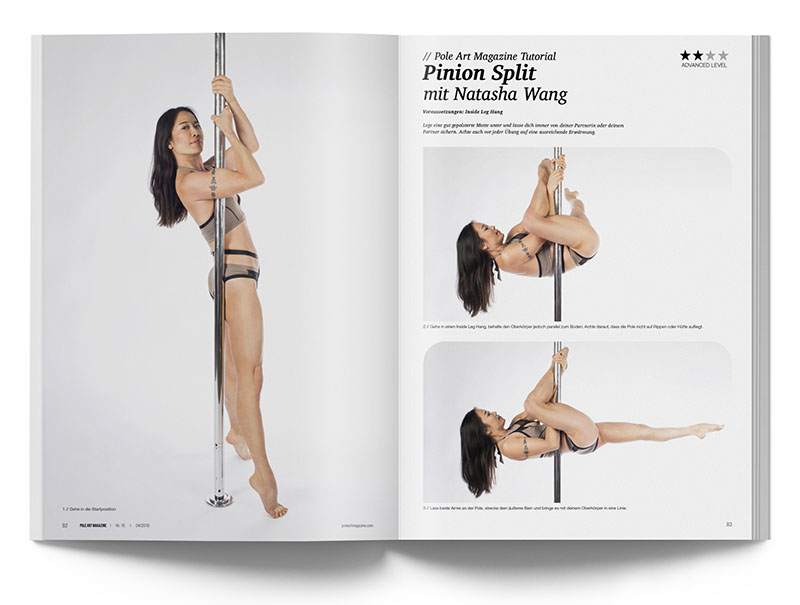 Pole Art Magazine Nr. 16 - Pole Dance Tutorial: Pinion Split mit Natasha Wang