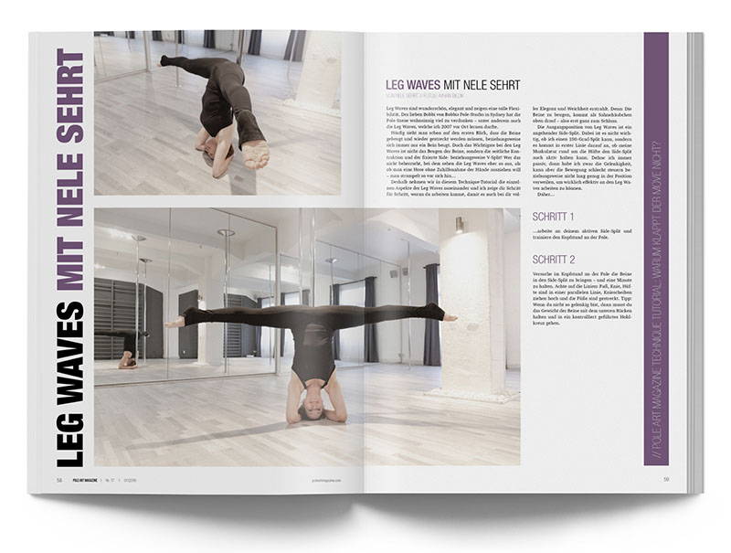 Pole Art Magazine Nr. 17 - Pole Dance Technik-Tutorial: Leg Waves mit Nele Sehrt