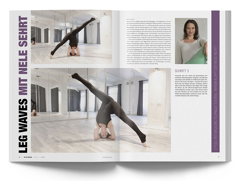 Pole Art Magazine Nr. 17 - Pole Dance Technik-Tutorial: Leg Waves mit Nele Sehrt