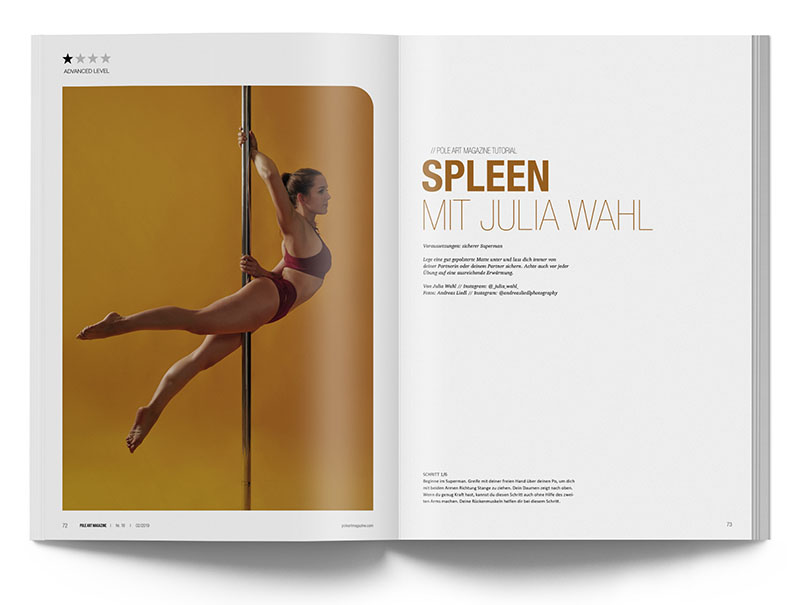 Pole Art Magazine Nr. 18 - Pole Dance Tutorial: Spleen mit Julia Wahl