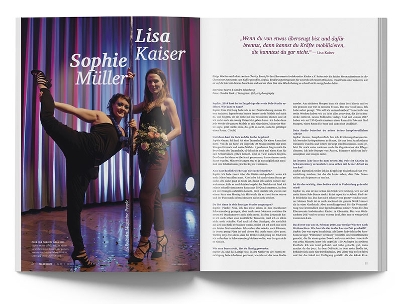 Pole Art Magazine Nr. 18 - Sophie Müller und Lisa Kaiser im Interview: Pole for Charity