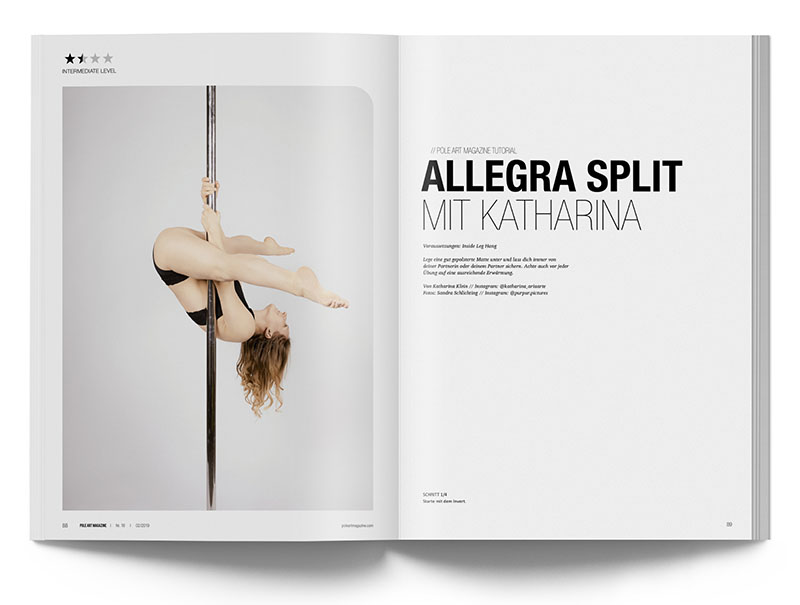 Pole Art Magazine Nr. 18 - Pole Dance Tutorial: Allegra Split mit Katharina