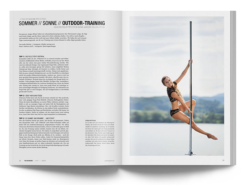 Pole Art Magazine Nr. 19 - Sommer, Sonne, Outdoor-Training: Die besten Freiluft-Tipps für die warme Jahreszeit von Lydia Dittlein