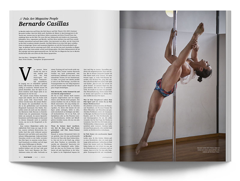 Pole Art Magazine Nr. 20 - Bernardo Casillas im Interview
