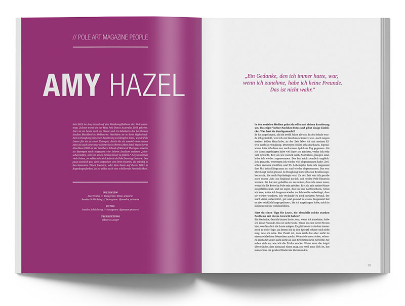 Pole Art Magazine Nr. 20 - Amy Hazel im Interview