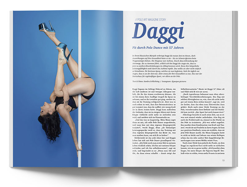 Pole Art Magazine Nr. 21 - Daggi: Fit durch Pole Dance mit 57 Jahren