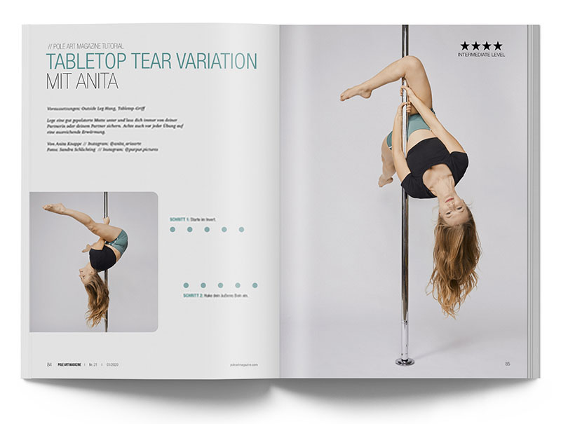 Pole Art Magazine Nr. 21 - Pole Dance Tutorial: Tabletop Tear Variation mit Anita