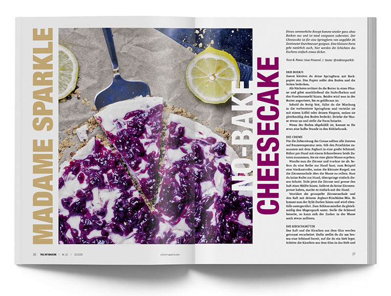 Pole Art Magazine Nr. 22 - Madame Sparkle: No-Bake Cheesecake