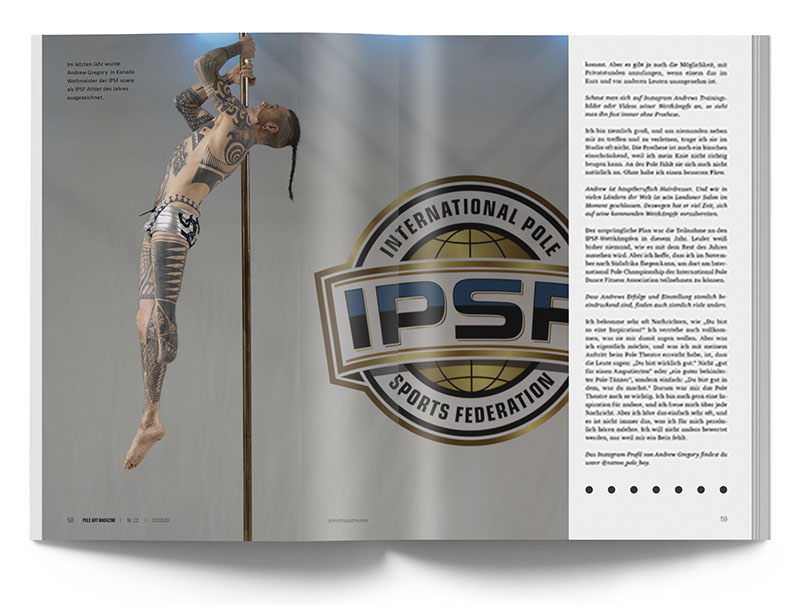 Pole Art Magazine Nr. 22 - Andrew Gregory: Weltmeister im Para Pole