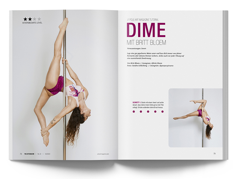 Pole Art Magazine Nr. 23 - Pole Dance Tutorial mit Britt Bloem: Dime