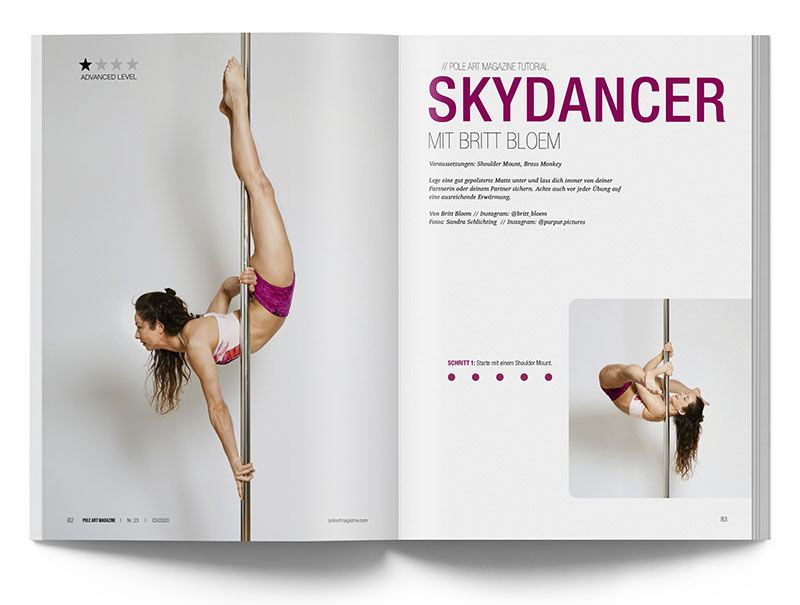 Pole Art Magazine Nr. 23 - Pole Dance Tutorial mit Britt Bloem: Skydancer
