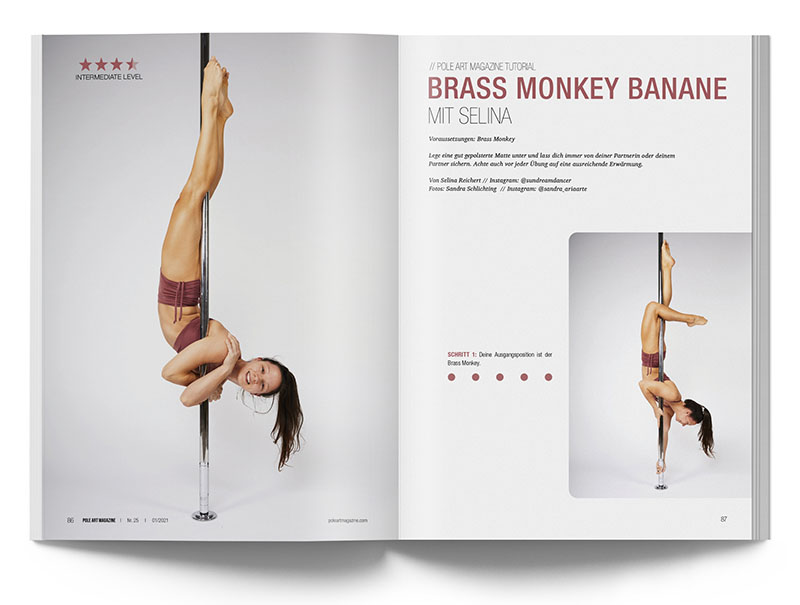 Pole Art Magazine Nr. 25 - Pole Dance Tutorial: Brass Monkey Banane mit Selina Reichert