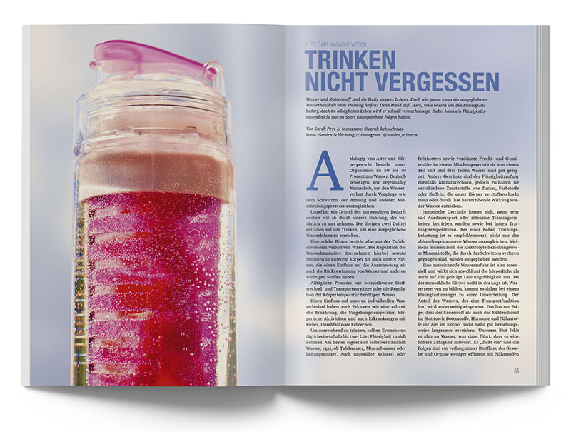 Pole Art Magazine Nr. 26 - Wasserhaushalt: Trinken und Sport