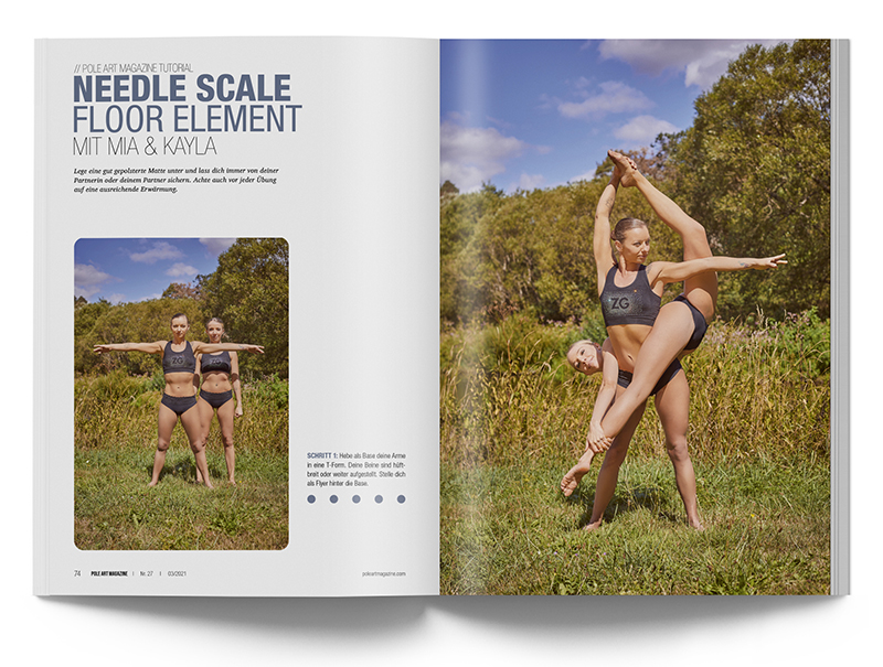 Pole Art Magazine Nr. 27 - Double Pole Tutorial mit Mia Lang und Kayla Burch: Needle Scale