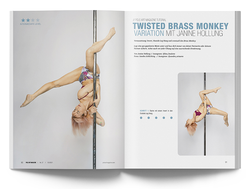 Pole Art Magazine Nr. 27 - Pole Dance Tutorial mit Janine Hollung: Twisted Brass Monkey